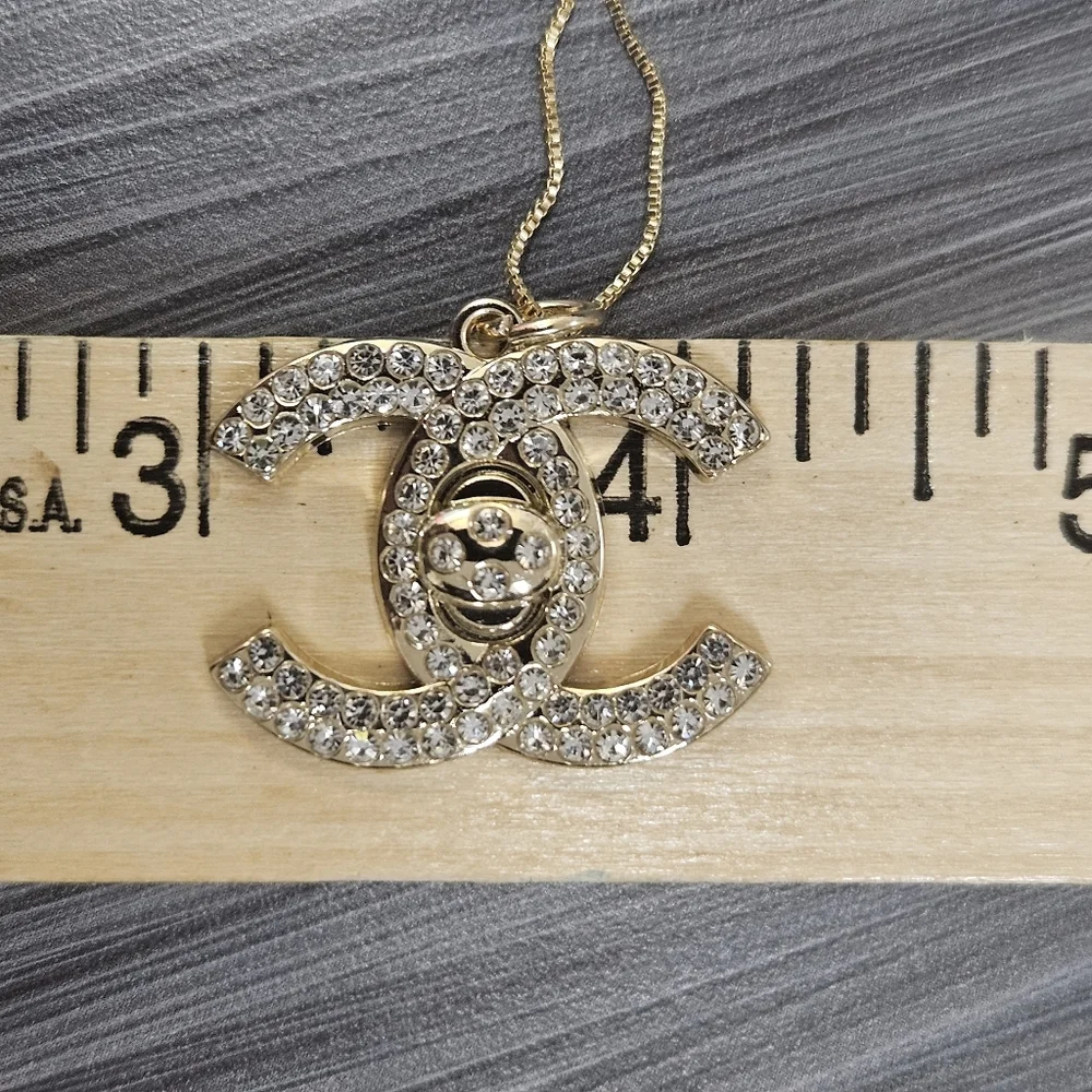 Large Chanel Stamped Crystalled Zipper Pull/ Charm Replacement